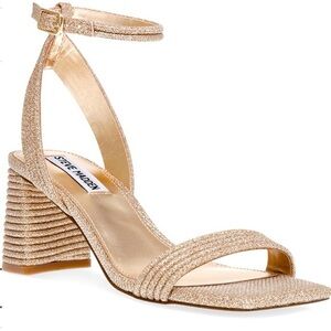 Steve Madden Glittering Gold Block Heel Sandals